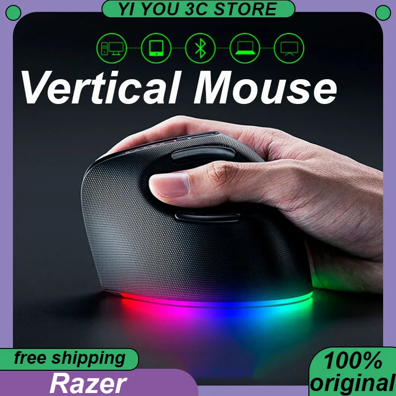 Razer Pro Click V2 Vertical Mouse Wireless Tri-mode RGB Vertical Ergonomic Design RGB Long-endurance Custom AI Office Mice
Razer Pro Click V2 Vertical Mouse Wireless Tri-mode RGB Vertical Ergonomic Design RGB Long-endurance Custom AI Office Mice