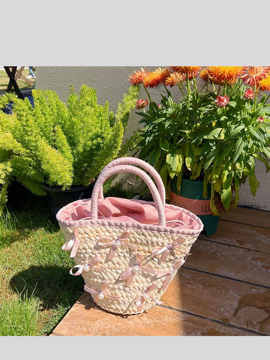 UGALS Summer Vacation Style Large Capacity Straw Woven Knot Beach Tote Handheld Casual Bag Women's Handbag Basket
UGALS Summer Vacation Style Large Capacity Straw Woven Knot Beach Tote Handheld Casual Bag Women's Handbag Basket
