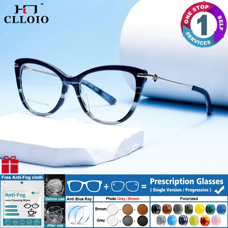 CLLOIO New Design Fashion Cat Eye Acetate Myopia Prescription Reading Glasses Women's Anti Blue Light Progressive Glasses RL2773
CLLOIO New Design Fashion Cat Eye Acetate Myopia Prescription Reading Glasses Women's Anti Blue Light Progressive Glasses RL2773