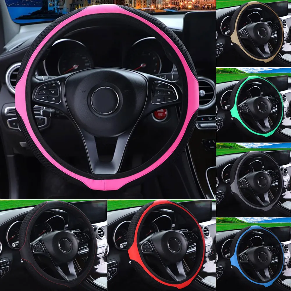 Car Steering Wheel Cover Without Inner Ring 37-38cm Three-dimensional Leather Embroidered Color Breathable Car Auto Accessories
Car Steering Wheel Cover Without Inner Ring 37-38cm Three-dimensional Leather Embroidered Color Breathable Car Auto Accessories