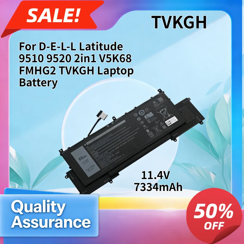 7334mAh High quality Compatible with D-E-L-L Latitude 9510 9520 2in1 V5K68 FMHG2 TVKGH Laptop Battery
7334mAh High quality Compatible with D-E-L-L Latitude 9510 9520 2in1 V5K68 FMHG2 TVKGH Laptop Battery