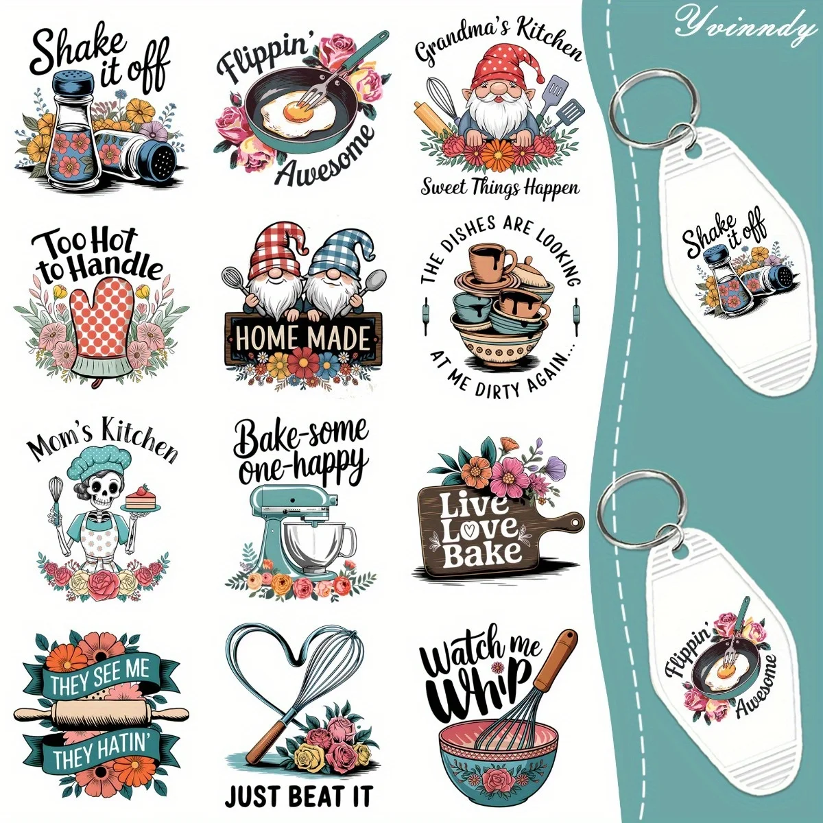60 Pieces Interesting Kitchen Life UV DTF Transfer Durable High Viscosity Adhesive DIY Crafts Office Supplies And Keychain
60 Pieces Interesting Kitchen Life UV DTF Transfer Durable High Viscosity Adhesive DIY Crafts Office Supplies And Keychain