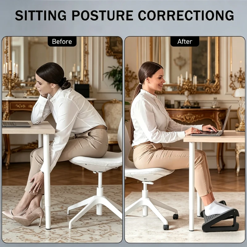 Stable under desk foot stool, adjustable height ergonomic rest, portable leg support for indoor study, work and relaxation
Stable under desk foot stool, adjustable height ergonomic rest, portable leg support for indoor study, work and relaxation