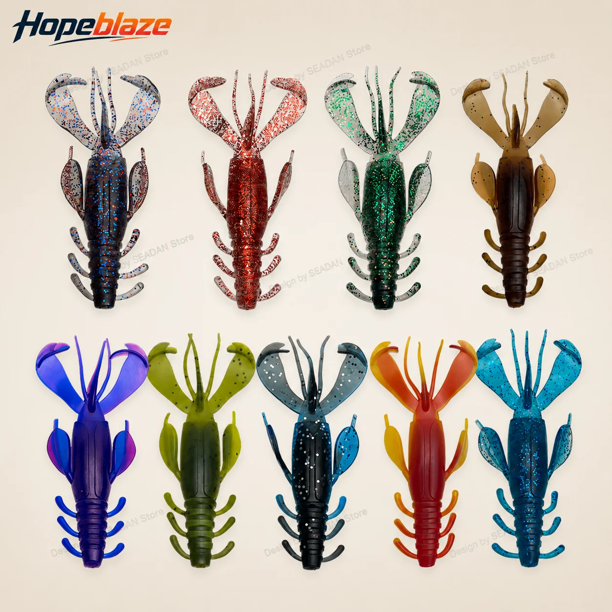 Hopeblaze 10Pcs Two Tone Glitter PVC Crayfish Soft Lures Freshwater Saltwater Bait For pike Bass Mandarin Fish Snakehead
Hopeblaze 10Pcs Two Tone Glitter PVC Crayfish Soft Lures Freshwater Saltwater Bait For pike Bass Mandarin Fish Snakehead
