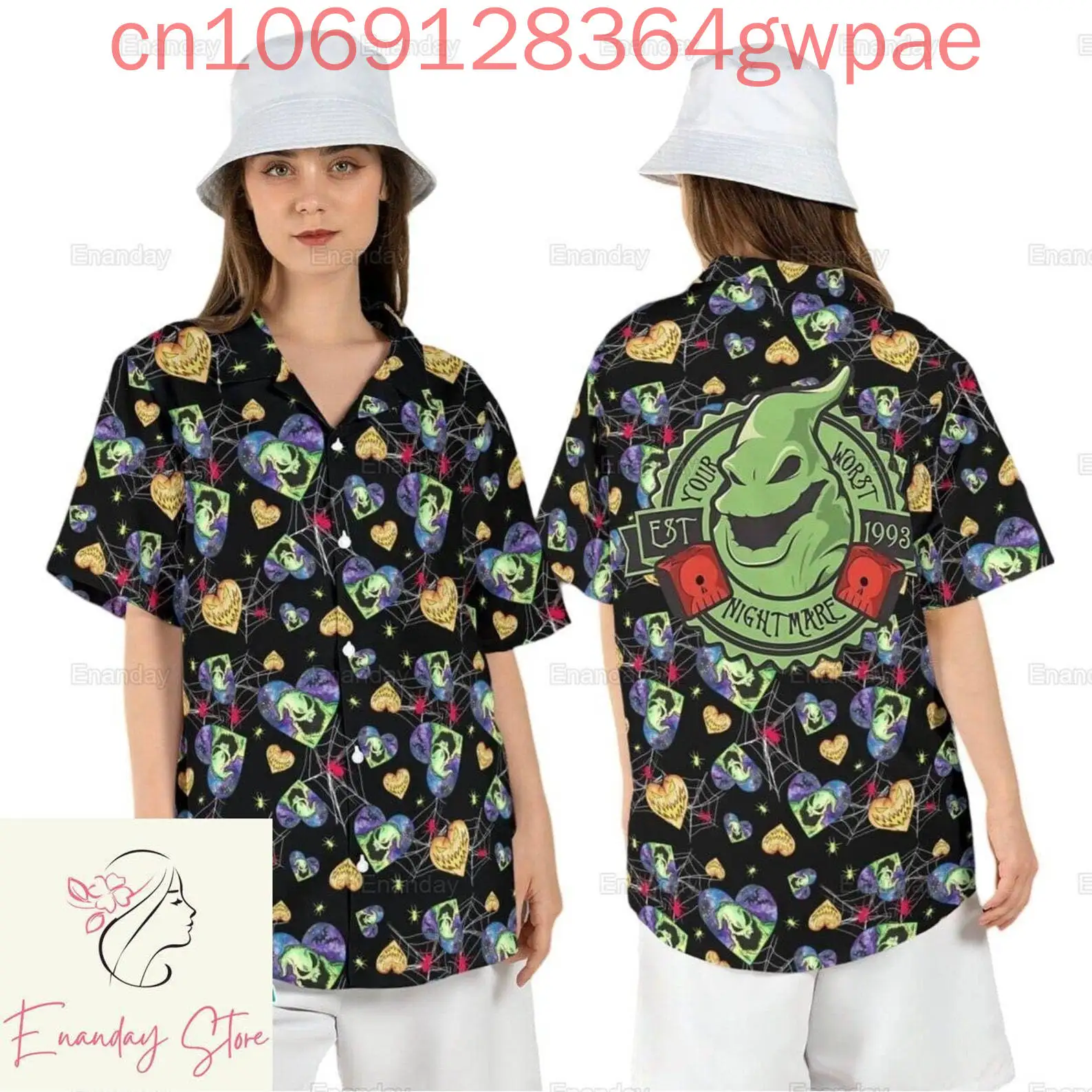Disney Oogie Boogie Women's Short Sleeve Hawaiian Shirt The Nightmare Before Christmas Summer Casual Fashion Womens Beach Shirts
Disney Oogie Boogie Women's Short Sleeve Hawaiian Shirt The Nightmare Before Christmas Summer Casual Fashion Womens Beach Shirts
