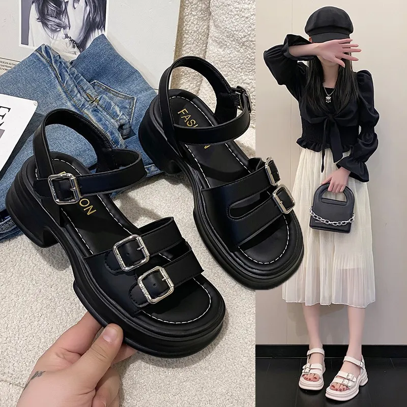 Sandals Women's Summer New Matsuda Thick Sole Roman Women's Shoes Flat Bottom Sandals Women's Belt Buckle Straight Sandals
Sandals Women's Summer New Matsuda Thick Sole Roman Women's Shoes Flat Bottom Sandals Women's Belt Buckle Straight Sandals