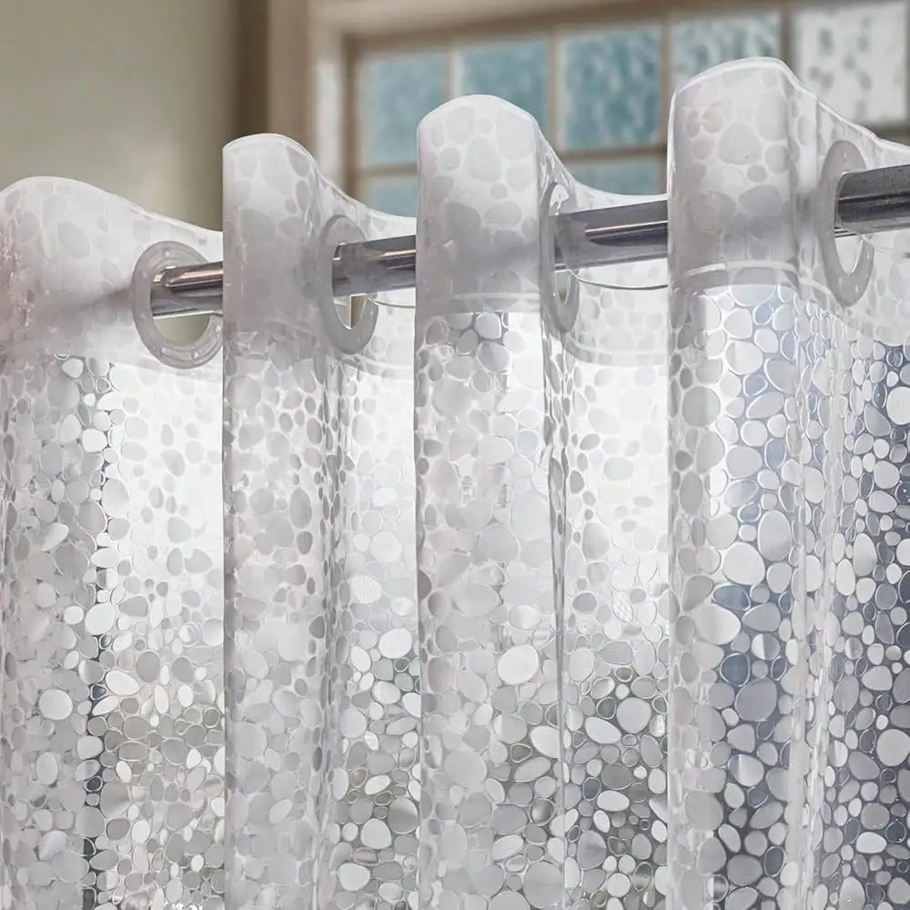 Hook Shower Curtain Or Liner - 8G Heavy Duty Cobblestone Bathroom Shower Curtain No Hooks Required, Waterproof Plastic & PVC Free, Standard Size 71 X 74, Pebble (Frost)
Hook Shower Curtain Or Liner - 8G Heavy Duty Cobblestone Bathroom Shower Curtain No Hooks Required, Waterproof Plastic & PVC Free, Standard Size 71 X 74, Pebble (Frost)