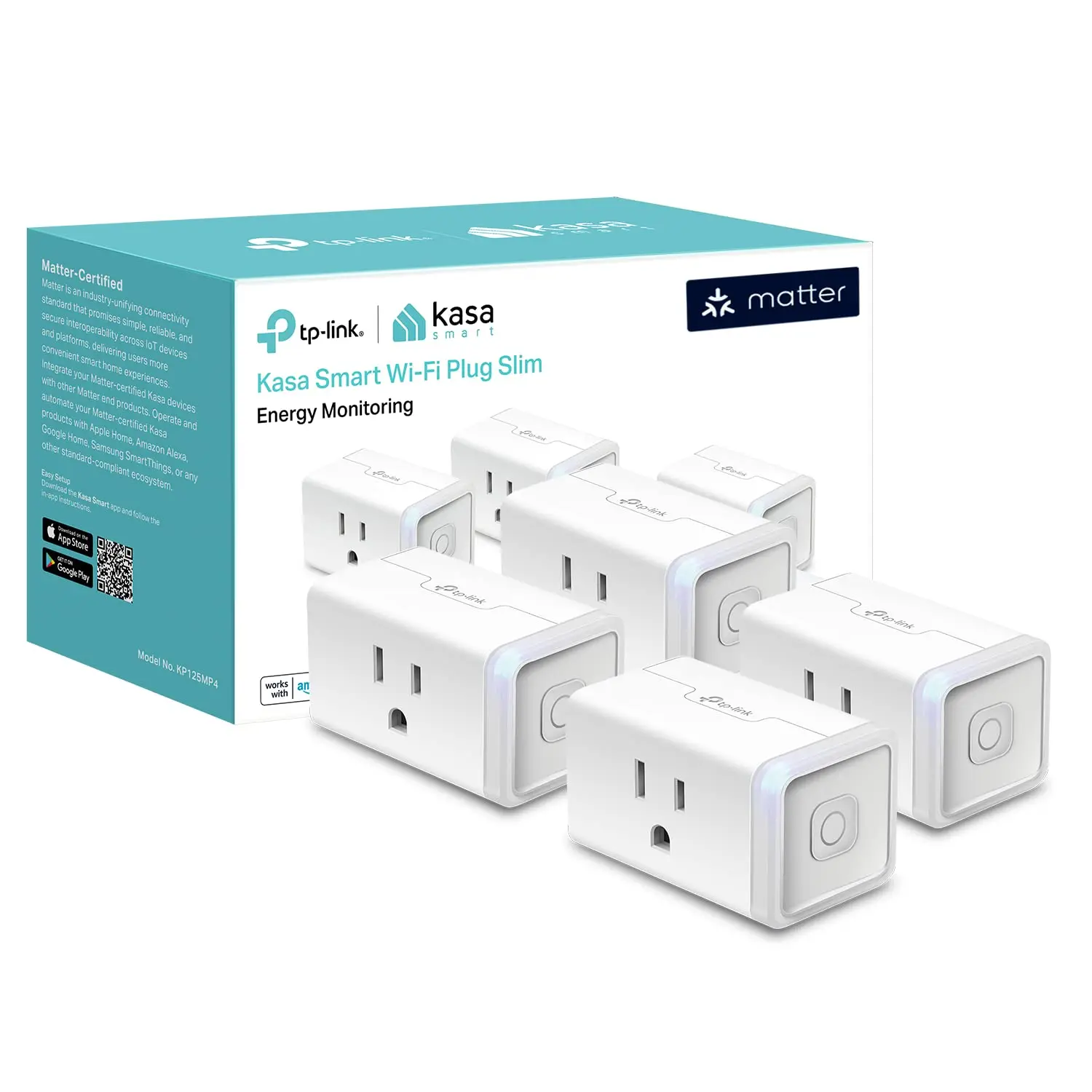 Smart Plug with Energy Monitoring, Compact Flame Retardant Design, 15A/1800W Max, Works with Apple Home, Alexa & Google Home, Matter Compatible, 2.4G Wi-Fi Only, 4-Pack
Smart Plug with Energy Monitoring, Compact Flame Retardant Design, 15A/1800W Max, Works with Apple Home, Alexa & Google Home, Matter Compatible, 2.4G Wi-Fi Only, 4-Pack