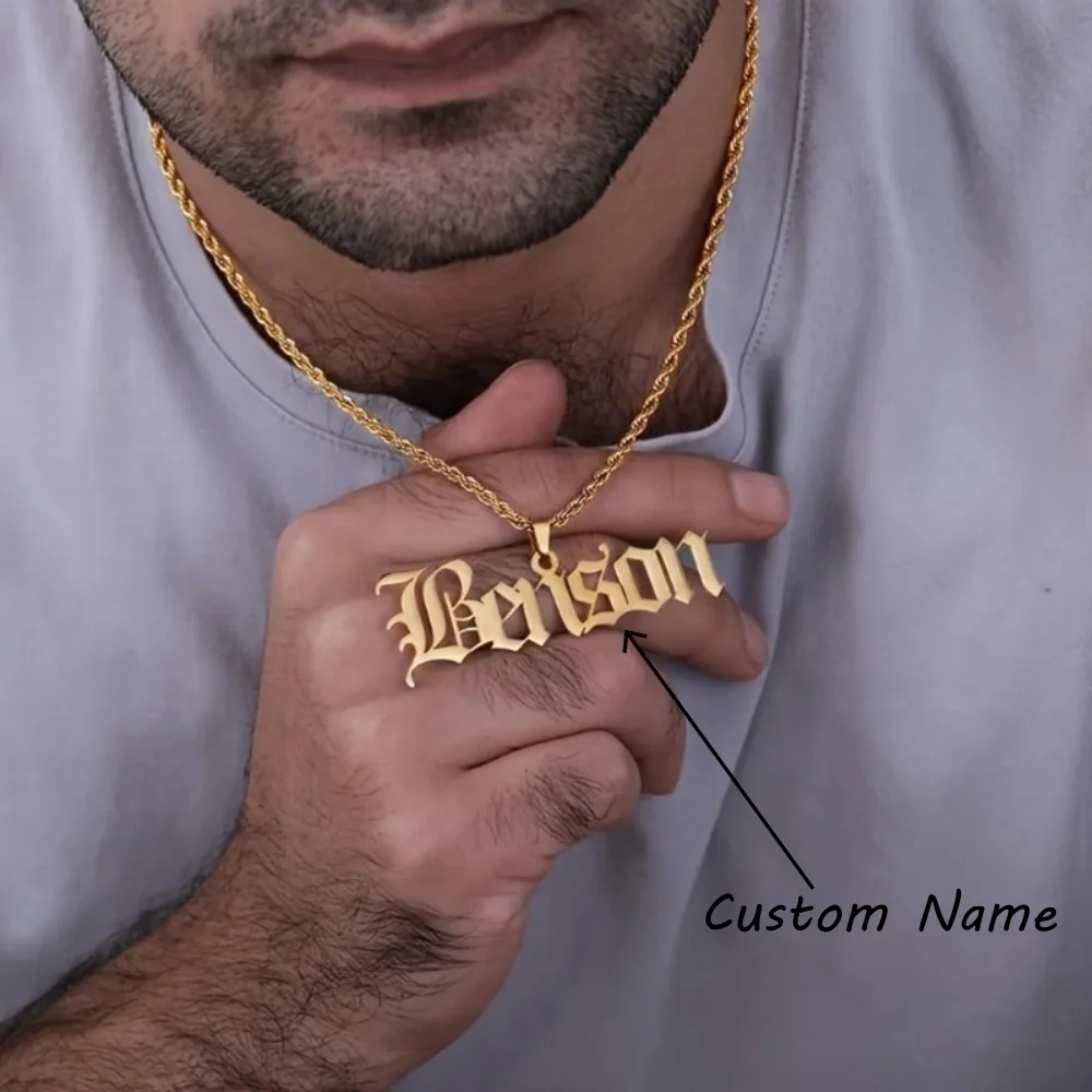 Customized Name Necklace Personalized Mens Name Necklaces With Link Chain Customized Name Plate Jewelry Gift for Boyfriend
Customized Name Necklace Personalized Mens Name Necklaces With Link Chain Customized Name Plate Jewelry Gift for Boyfriend