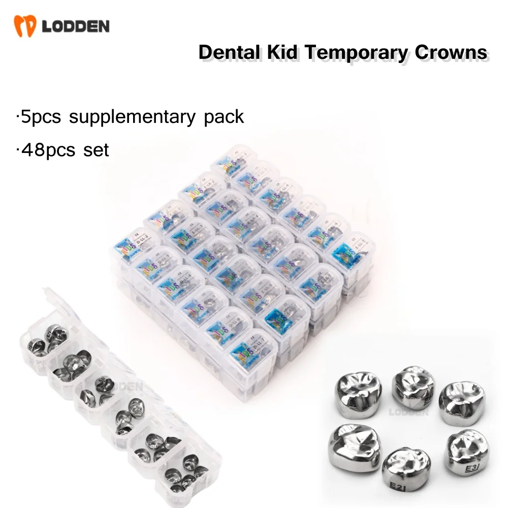5/48pcs Dental Kids Teeth Crowns Orthodontic Stainless steel Temporary Tooth Crown Individual Model Dentistry Preformed Tool
5/48pcs Dental Kids Teeth Crowns Orthodontic Stainless steel Temporary Tooth Crown Individual Model Dentistry Preformed Tool