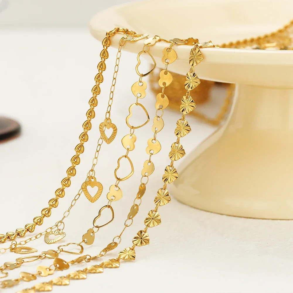 1 Meter Gold Plated Stainless Steel Handmade Heart Star Chain for DIY Jewelry Necklace Bracelet Anklet Crafting
1 Meter Gold Plated Stainless Steel Handmade Heart Star Chain for DIY Jewelry Necklace Bracelet Anklet Crafting