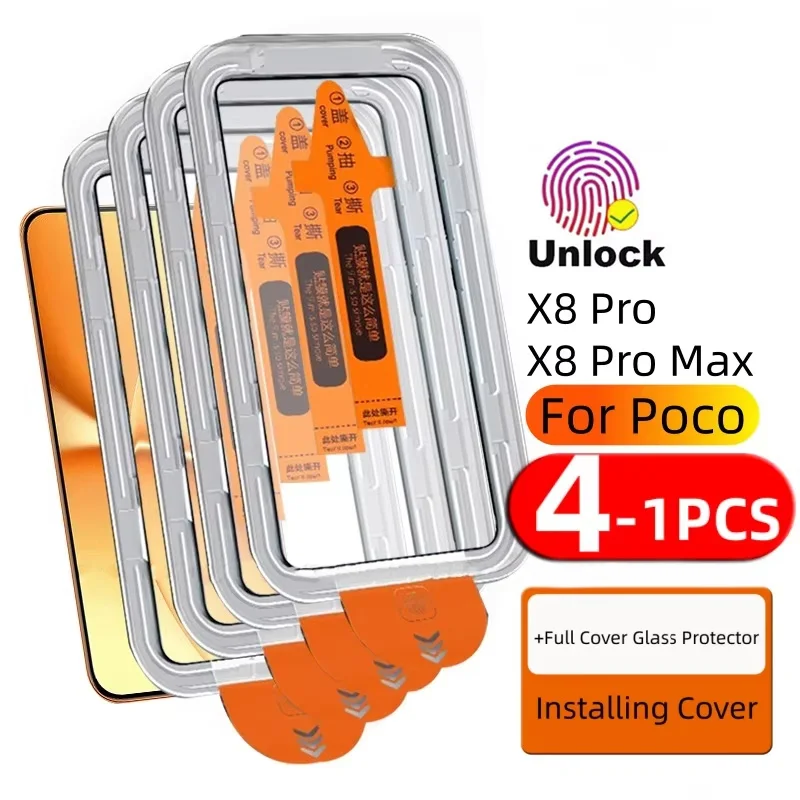 4-1Pcs HD Full Cover Glass Protector For Poco X8 Pro Max Unlock Anti-Scratch Tempered Glass Xiaomi Poco X8 Pro Installing Cover
4-1Pcs HD Full Cover Glass Protector For Poco X8 Pro Max Unlock Anti-Scratch Tempered Glass Xiaomi Poco X8 Pro Installing Cover