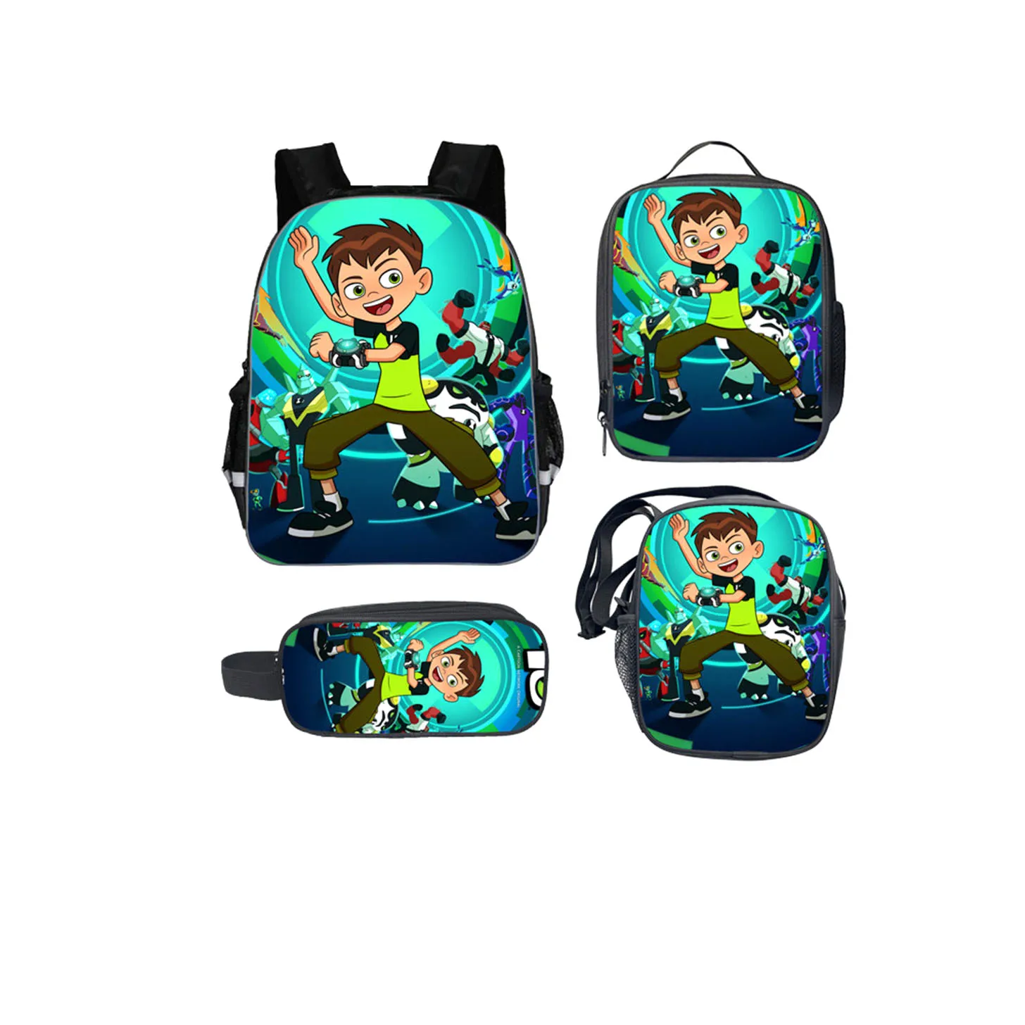 Kid Child Ben 10 Multifunction School Backpack 4Pcs Set-Cartoon Bookbag+Reusable Lunch Box+Shoulder Bag+Pencil Case for Student
Kid Child Ben 10 Multifunction School Backpack 4Pcs Set-Cartoon Bookbag+Reusable Lunch Box+Shoulder Bag+Pencil Case for Student