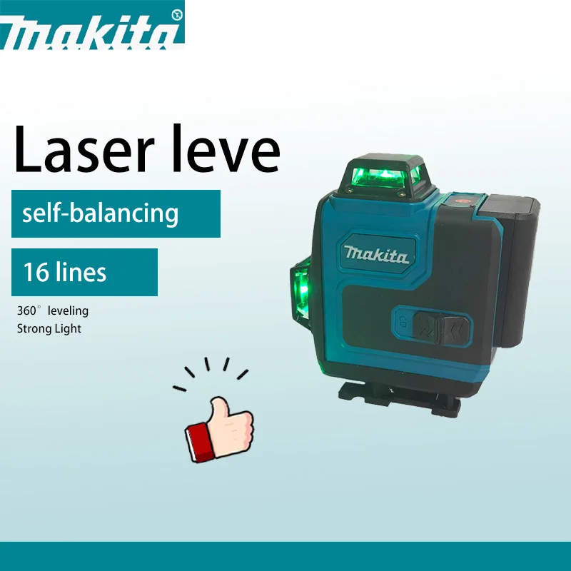 Makita 16-линейный зеленый лазерный уровень, самовыравнивающийся, высокоточный, портативный, с вертикальным крестом на 360 градусов, супер мощный луч
Makita 16-линейный зеленый лазерный уровень, самовыравнивающийся, высокоточный, портативный, с вертикальным крестом на 360 градусов, супер мощный луч