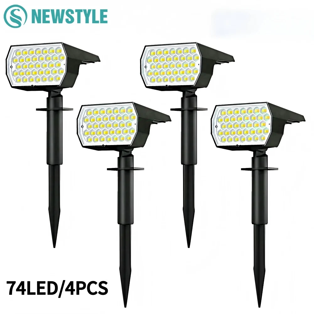 74 LED Solar Spot Lights Outdoor 3 Modes Waterproof IP65 Solar Powered Landscape Light For Walkway Yard Garden Backyard Driveway
74 LED Solar Spot Lights Outdoor 3 Modes Waterproof IP65 Solar Powered Landscape Light For Walkway Yard Garden Backyard Driveway