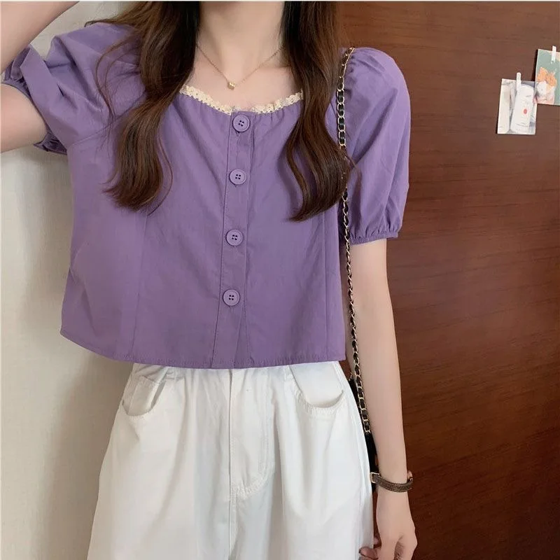 Short Sleeve Shirts Womens Frence Buttons Placket Tight Shrinkable Cuffs Longline Detail Contrast Border Leg Pure Cake Ball Gown
Short Sleeve Shirts Womens Frence Buttons Placket Tight Shrinkable Cuffs Longline Detail Contrast Border Leg Pure Cake Ball Gown