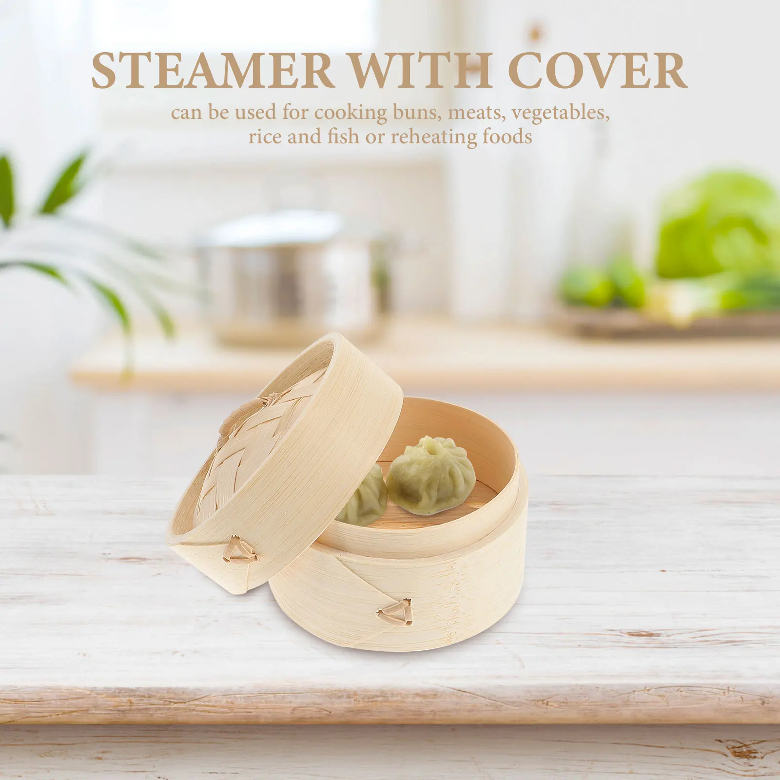 1 set Bamboo Steamer Basket Food Steaming Cooking Multi Function Healthy Kitchen Accessory High Temperature Resistance Practical
1 set Bamboo Steamer Basket Food Steaming Cooking Multi Function Healthy Kitchen Accessory High Temperature Resistance Practical