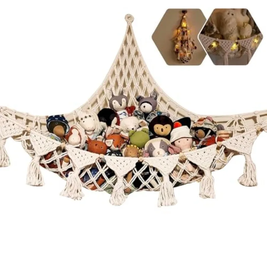 Stuffed Animals Toy Storage Hammock Wall Hanging Net Corner Hanging Organizer Bedroom Plush Toy Holder for Room Decor 47.2 Inch
Stuffed Animals Toy Storage Hammock Wall Hanging Net Corner Hanging Organizer Bedroom Plush Toy Holder for Room Decor 47.2 Inch