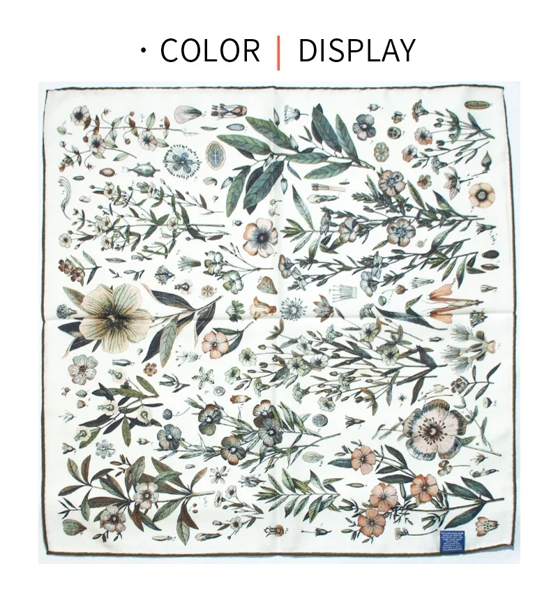 Women's 30% Silk 70% Wool Scarf 65cm Square Botanical Print Soft Lightweight Breathable Scarf for Office Travel Daily Wear
Women's 30% Silk 70% Wool Scarf 65cm Square Botanical Print Soft Lightweight Breathable Scarf for Office Travel Daily Wear