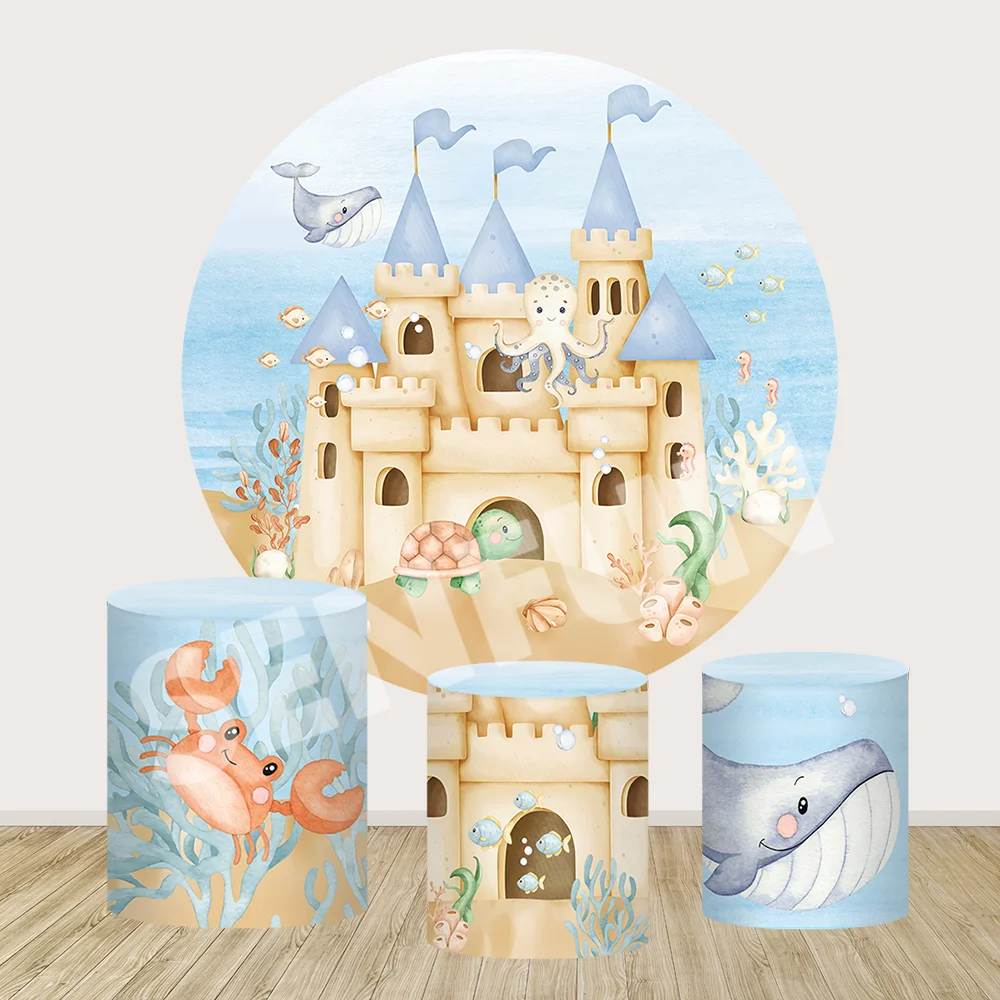 Подводный замок на тему круглого круга, фон для мальчика, декор для дня рождения, баннер, фон с крабовой рыбой, чехлы на цилиндры
Подводный замок на тему круглого круга, фон для мальчика, декор для дня рождения, баннер, фон с крабовой рыбой, чехлы на цилиндры