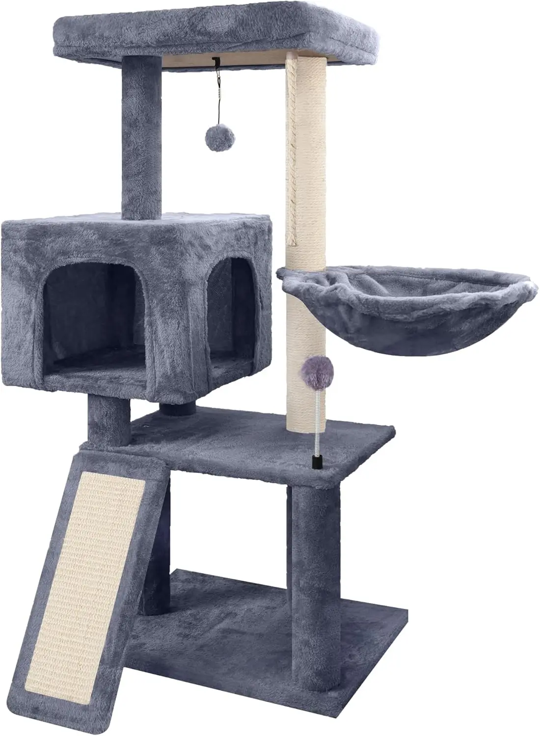 Cat Tree with Cat Condo and Hammock, Cat Tree with Scratching Posts and Scratching Pads, Cat Tower for Indoor Cats, Acti
Cat Tree with Cat Condo and Hammock, Cat Tree with Scratching Posts and Scratching Pads, Cat Tower for Indoor Cats, Acti