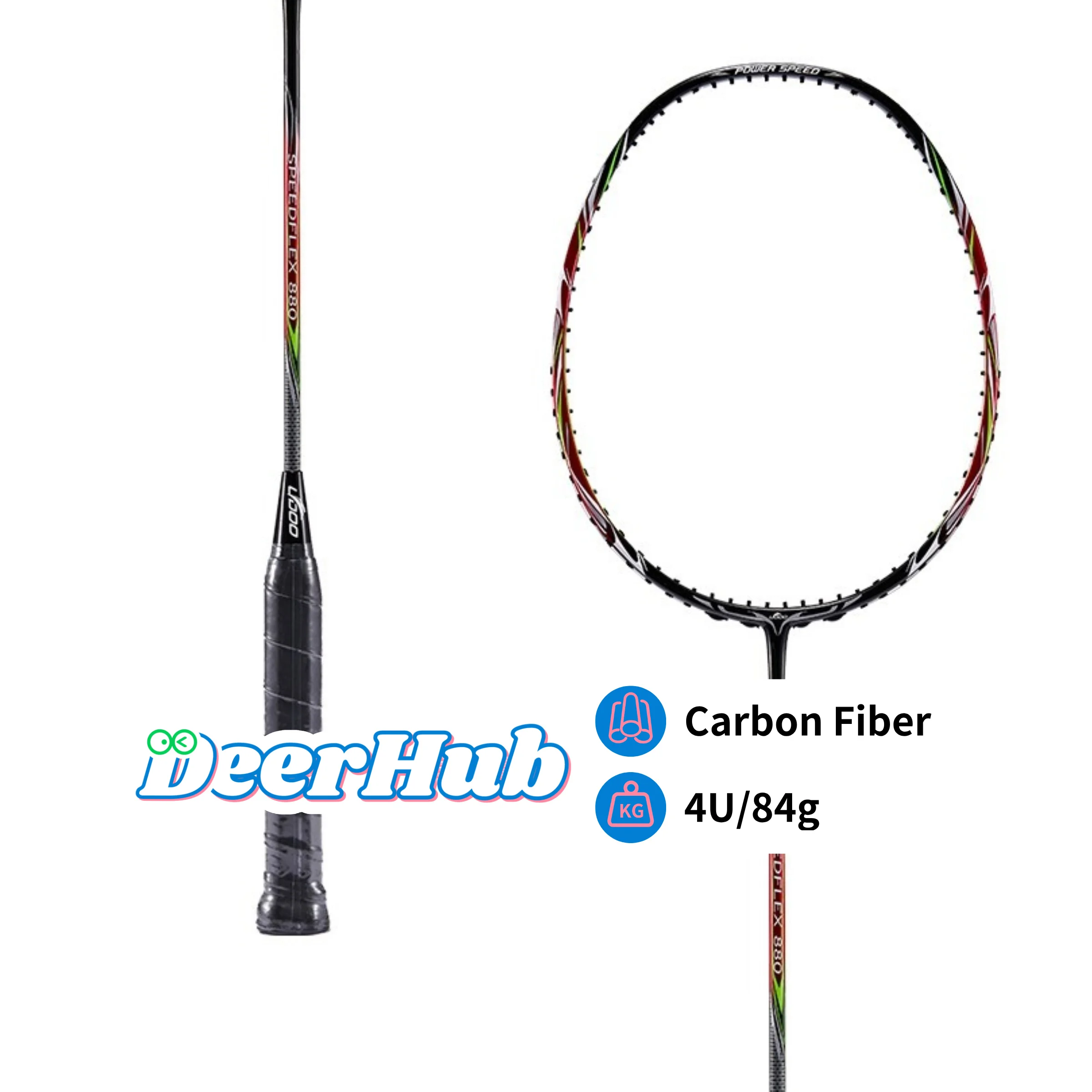 DeerHub FC Series Badminton Racket G5 Grip 4U/84g New Full Carbon Fiber Offensive Attack Racket for Adult Training with Overgrip
DeerHub FC Series Badminton Racket G5 Grip 4U/84g New Full Carbon Fiber Offensive Attack Racket for Adult Training with Overgrip