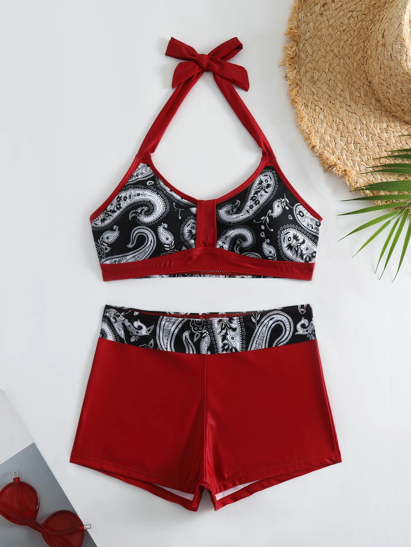 Women's Tropical Print Tankini Set - Stretchy, Non-Transparent Swimwear with High Waist Shorts Bikini Summer Beachwear
Women's Tropical Print Tankini Set - Stretchy, Non-Transparent Swimwear with High Waist Shorts Bikini Summer Beachwear
