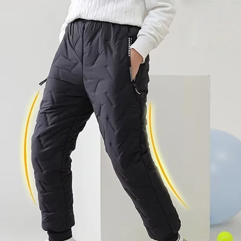 Winter Children's Clothing Warm Quilted Pants with Zipper Pockets Fleece Lined Windproof Sporty Trousers for Boys and Girls
Winter Children's Clothing Warm Quilted Pants with Zipper Pockets Fleece Lined Windproof Sporty Trousers for Boys and Girls