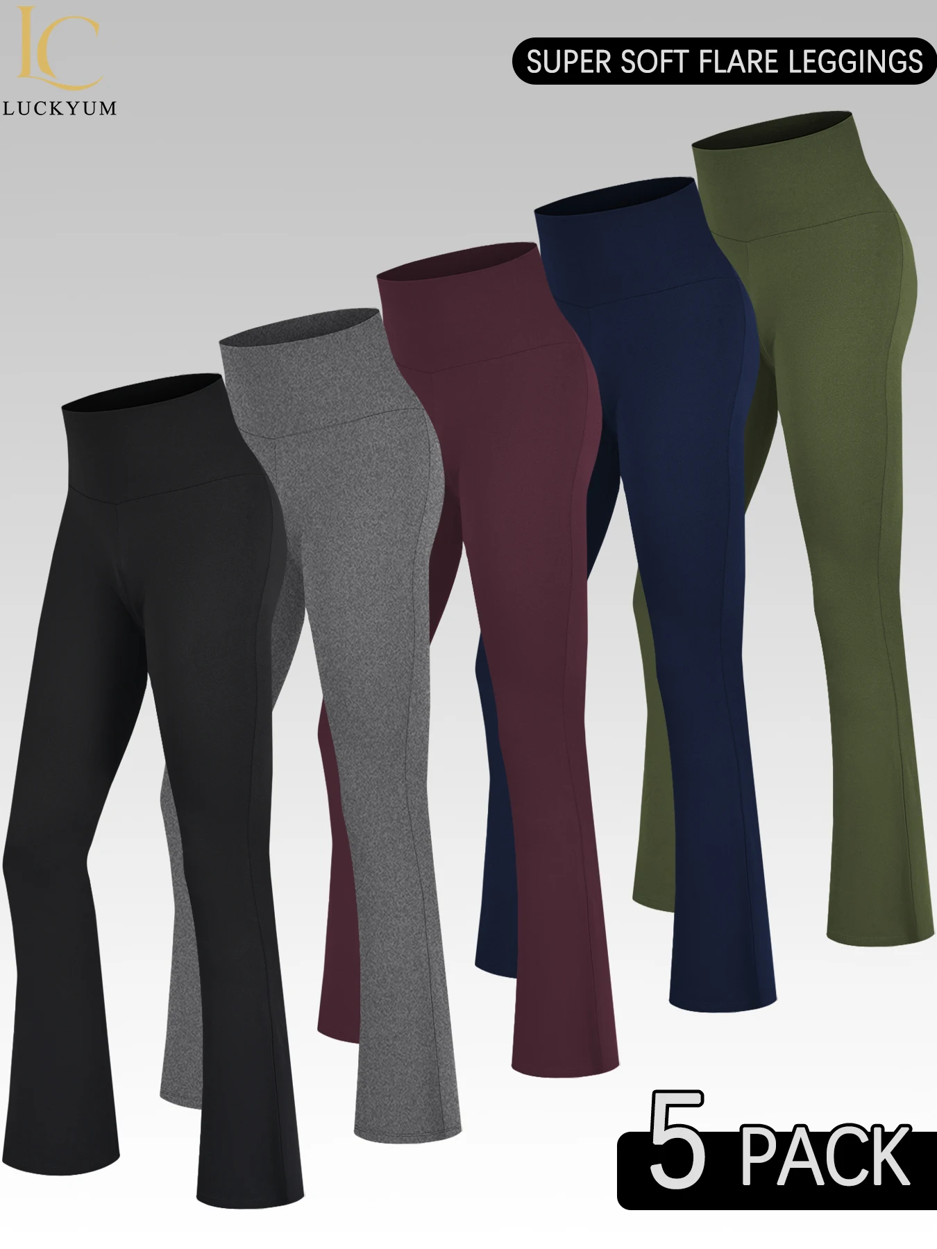 Комплект из 5 пар женских супермягких расклешенных брюк с высокой талией, утягивающих, для тренировок и йоги, с эффектом колокола
Комплект из 5 пар женских супермягких расклешенных брюк с высокой талией, утягивающих, для тренировок и йоги, с эффектом колокола