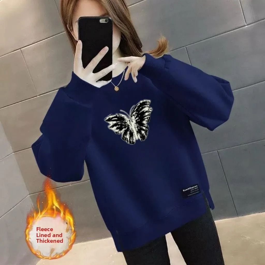 Thickened Fleece Sweatshirt Women's round Neck Loose Middle-Aged Mom's Top Korean Style Long Sleeve Casual Comfortable Jacket
Thickened Fleece Sweatshirt Women's round Neck Loose Middle-Aged Mom's Top Korean Style Long Sleeve Casual Comfortable Jacket
