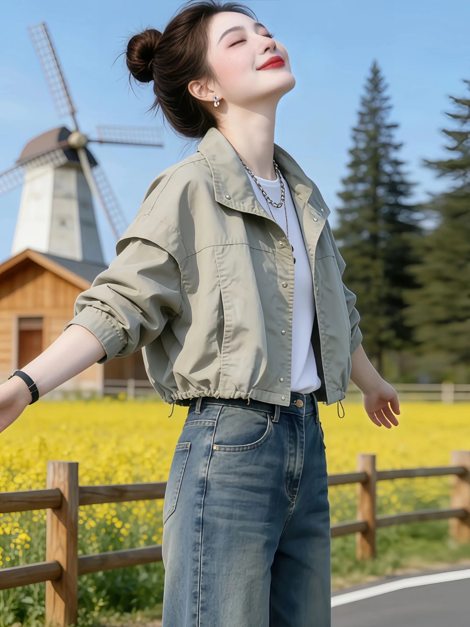Korean Style Short Loose Batwing Sleeve Jacket Women's Spring Autumn Casual Fashion Minimalist Windbreaker Upper Body
Korean Style Short Loose Batwing Sleeve Jacket Women's Spring Autumn Casual Fashion Minimalist Windbreaker Upper Body