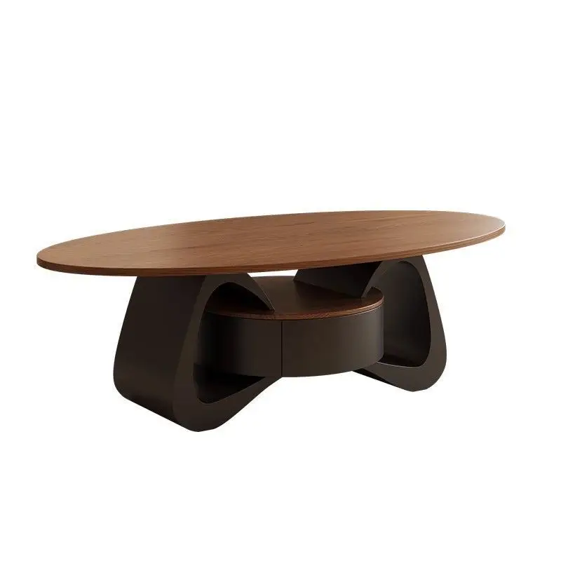 Medieval oval solid wood coffee table, small apartment living room household walnut small coffee table side table combination
Medieval oval solid wood coffee table, small apartment living room household walnut small coffee table side table combination