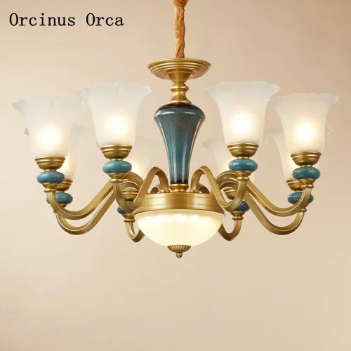 European-style luxury blue ceramic chandelier living room dining room bedroom American retro LED glass chandelier
European-style luxury blue ceramic chandelier living room dining room bedroom American retro LED glass chandelier