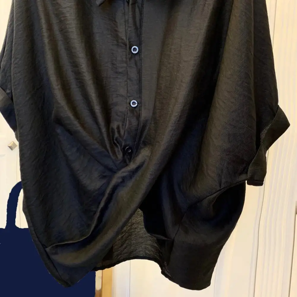 Short Sleeve Casual Tops Women Loose Shirt Stylish Women's Cross Irregular Lapel Shirt Batwing Sleeves Single for Summer
Short Sleeve Casual Tops Women Loose Shirt Stylish Women's Cross Irregular Lapel Shirt Batwing Sleeves Single for Summer