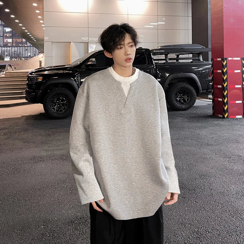 Loose Fit Men's Hoodie Grey Long Sleeve T-Shirt Casual Style round Neck Sweatshirt Autumn Fashion Cleanfit Design Single Piece
Loose Fit Men's Hoodie Grey Long Sleeve T-Shirt Casual Style round Neck Sweatshirt Autumn Fashion Cleanfit Design Single Piece
