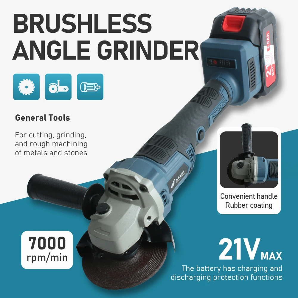Multifunction Brushless Angle Grinder Cordless Power Tool Lithium Battery Angle Grinder for Metal Cutting, Grinding & Polishing
Multifunction Brushless Angle Grinder Cordless Power Tool Lithium Battery Angle Grinder for Metal Cutting, Grinding & Polishing