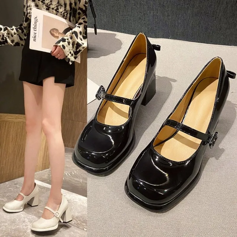 2026 New Vintage High Heel Mary Jane Shoes With Lace-Up Thick Sole Single Shoes Square Head Japanese Style Women's Leather Shoes
2026 New Vintage High Heel Mary Jane Shoes With Lace-Up Thick Sole Single Shoes Square Head Japanese Style Women's Leather Shoes