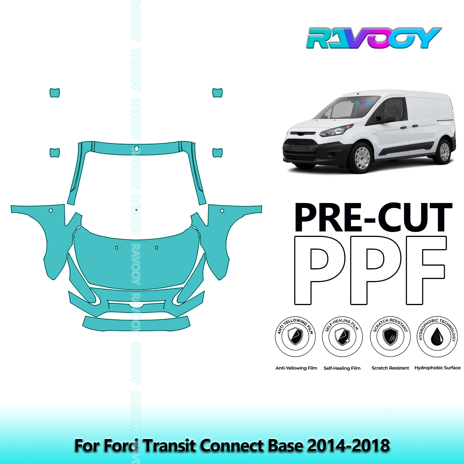 8.5Mil Front Kit Precut Paint Protection Film PPF Clear Bra For Ford Transit Connect Base 2014-2018
8.5Mil Front Kit Precut Paint Protection Film PPF Clear Bra For Ford Transit Connect Base 2014-2018