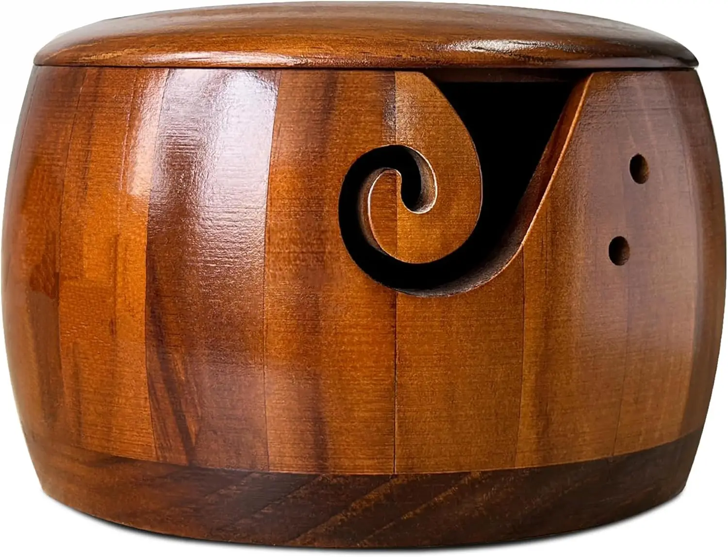 Большая деревянная чаша для пряжи с крышкой, 7x5.1 дюйма, вмещает мотки пряжи, в комплекте подставки для крючков для вязания.
Большая деревянная чаша для пряжи с крышкой, 7x5.1 дюйма, вмещает мотки пряжи, в комплекте подставки для крючков для вязания.