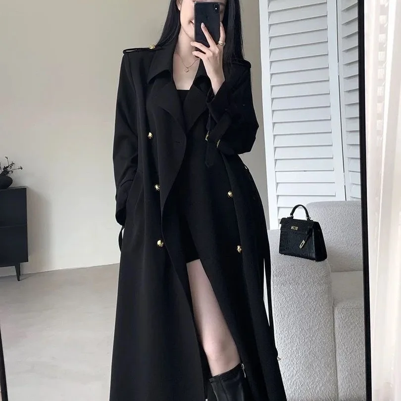 New Black Women British Style Windbreaker Streetwear Double Breasted Long Trench Coats Women Elegant Autumn Winter Casual Jacket
New Black Women British Style Windbreaker Streetwear Double Breasted Long Trench Coats Women Elegant Autumn Winter Casual Jacket