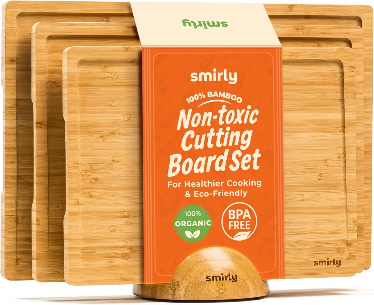 3-Piece Bamboo Cutting Board Set with Holder - Natural Wood Kitchen Chopping Boards for Meal Prep, Serving & Charcuterie - Durable, Non-Toxic, with Juice Groove & Hidden Handle
3-Piece Bamboo Cutting Board Set with Holder - Natural Wood Kitchen Chopping Boards for Meal Prep, Serving & Charcuterie - Durable, Non-Toxic, with Juice Groove & Hidden Handle
