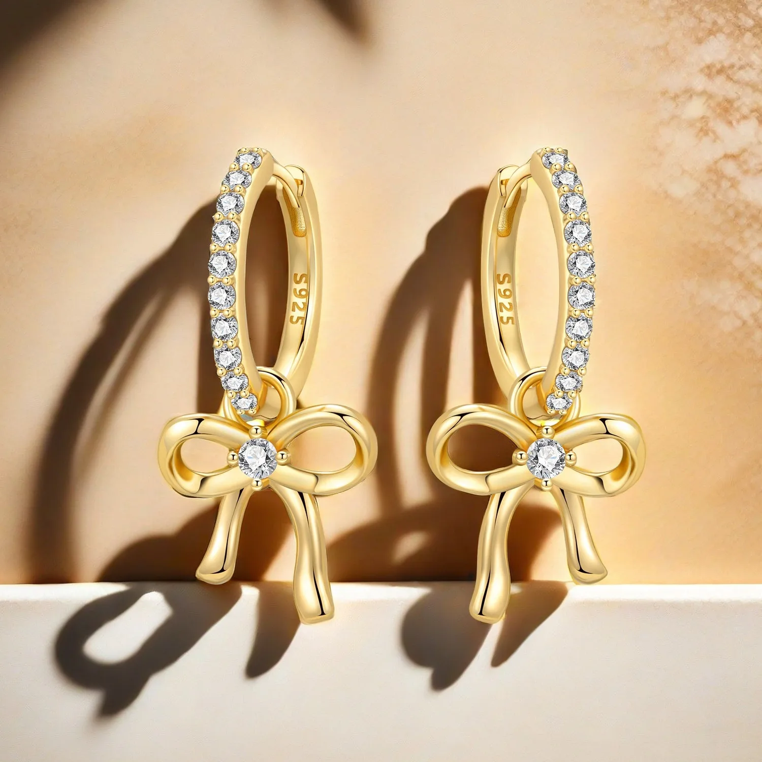 Cycuff 925 Sterling Silver Sweet Golden Bow Earrings Original Jewelry Drop Earrings Jewelry Party Anniversary Gifts
Cycuff 925 Sterling Silver Sweet Golden Bow Earrings Original Jewelry Drop Earrings Jewelry Party Anniversary Gifts