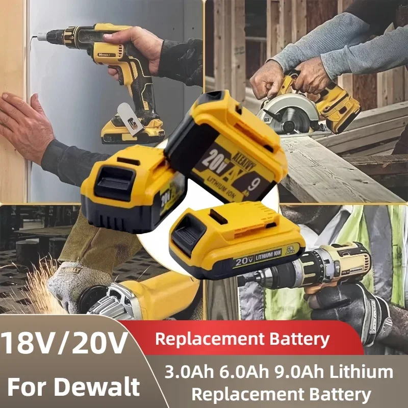 18V 20V 3.0Ah 6.0Ah 9.0Ah Lithium Replacement Battery for Dewalt 20Volt Max DCB206 DCB205 DCB204 DCB203 DCB200 Tools Battery
18V 20V 3.0Ah 6.0Ah 9.0Ah Lithium Replacement Battery for Dewalt 20Volt Max DCB206 DCB205 DCB204 DCB203 DCB200 Tools Battery