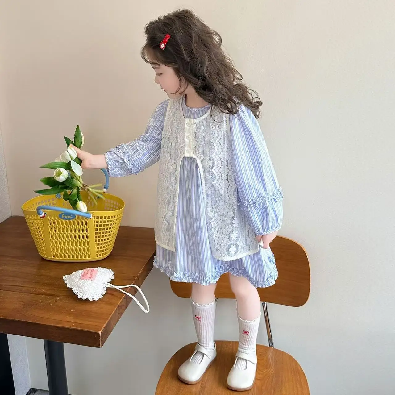 Girls' Dress Spring and Summer New Style Children's Fashion Striped Long Sleeve Princess Dress 2-piece Set
Girls' Dress Spring and Summer New Style Children's Fashion Striped Long Sleeve Princess Dress 2-piece Set