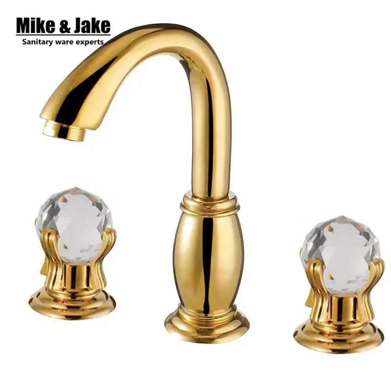 Luxury double crystal handle bathroom faucet Golden bathroom tap basin mixer double handle golden faucet mixer hot and cold tap
Luxury double crystal handle bathroom faucet Golden bathroom tap basin mixer double handle golden faucet mixer hot and cold tap