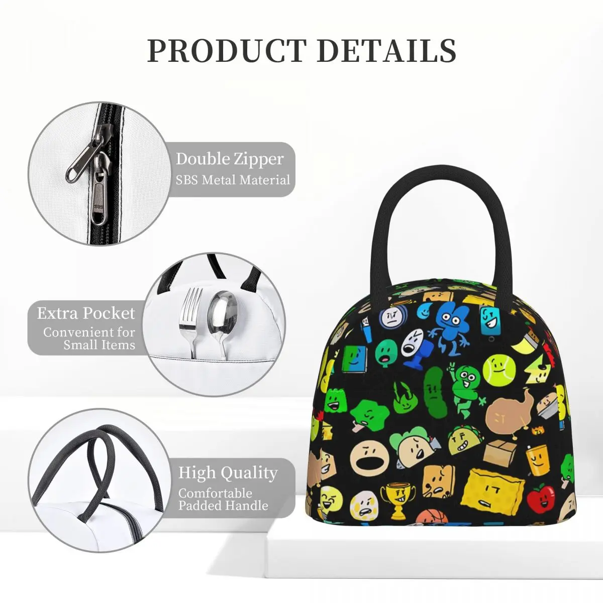 Классический BFDI Inanimate Insanity Все персонажи (прозрачный) Изолированная сумка для обеда Термальная коробка для еды Сумка Портативные коробки для завтрака
Классический BFDI Inanimate Insanity Все персонажи (прозрачный) Изолированная сумка для обеда Термальная коробка для еды Сумка Портативные коробки для завтрака