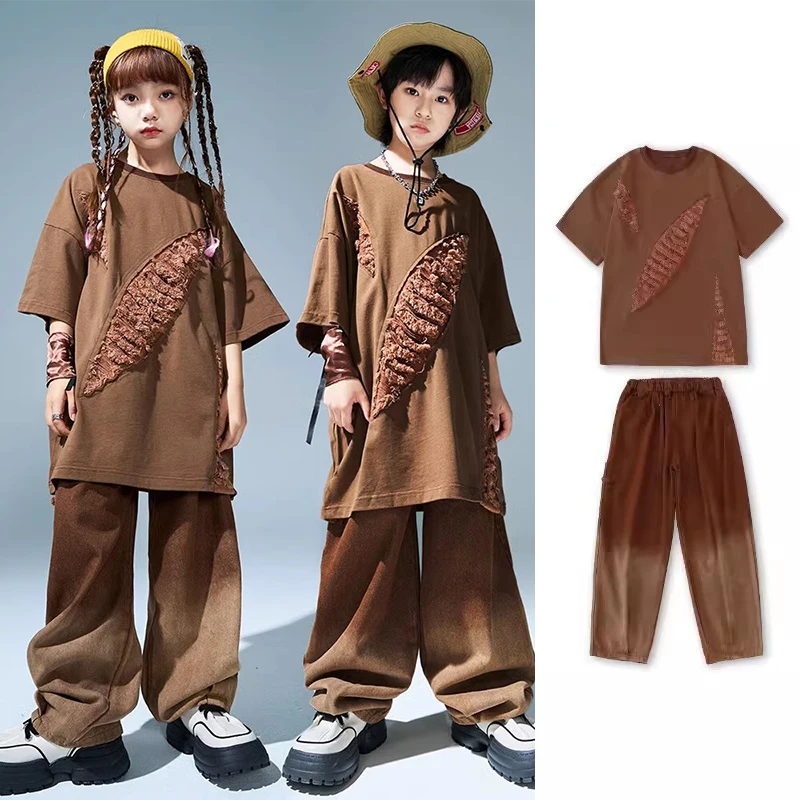 Hip Hop Clothes Kids Street Dance Performance Wear Kpop Clothing Brown Tops Gradient Pants Streetwear Jazz Dance Outfit DL10754
Hip Hop Clothes Kids Street Dance Performance Wear Kpop Clothing Brown Tops Gradient Pants Streetwear Jazz Dance Outfit DL10754