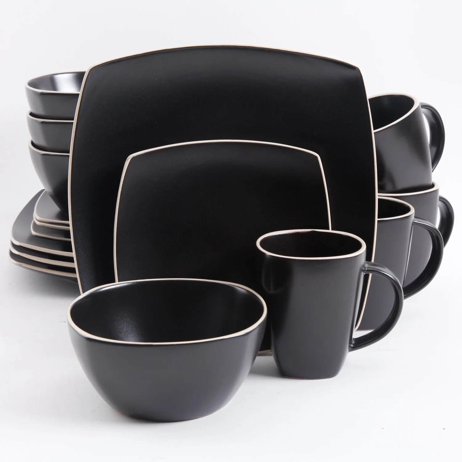 Home Soho Lounge Square 16-Piece Matte Black Dinnerware Set
Home Soho Lounge Square 16-Piece Matte Black Dinnerware Set