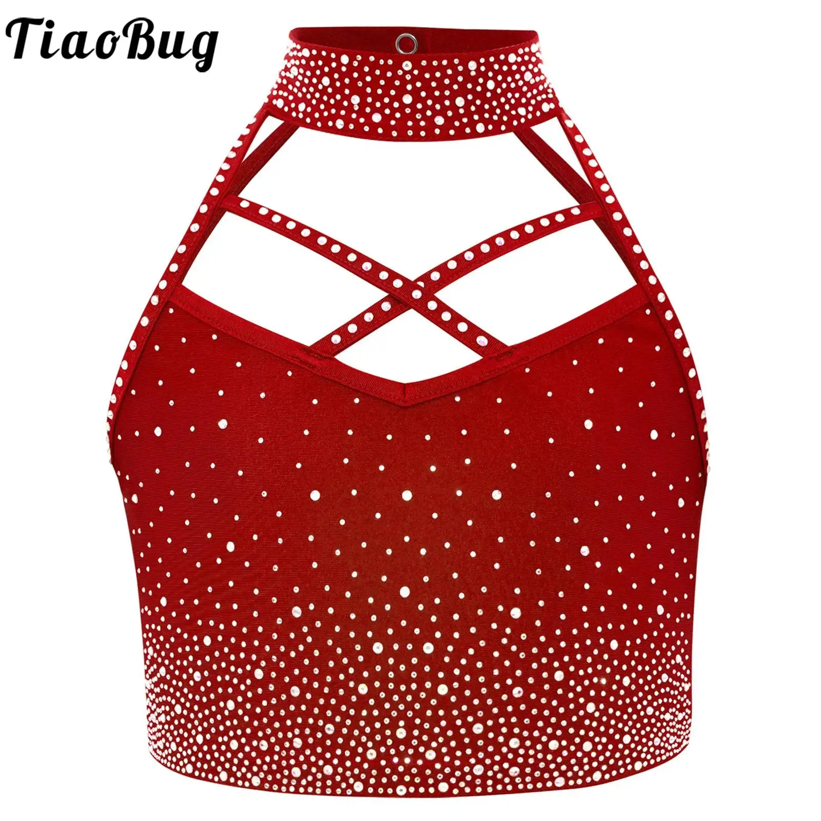 Kids Girls Sparkling Rhinestones Dance Crop Top Sleeveless Cropped Vest for Figure Skating Ballet Gymnastics Performance Costume
Kids Girls Sparkling Rhinestones Dance Crop Top Sleeveless Cropped Vest for Figure Skating Ballet Gymnastics Performance Costume
