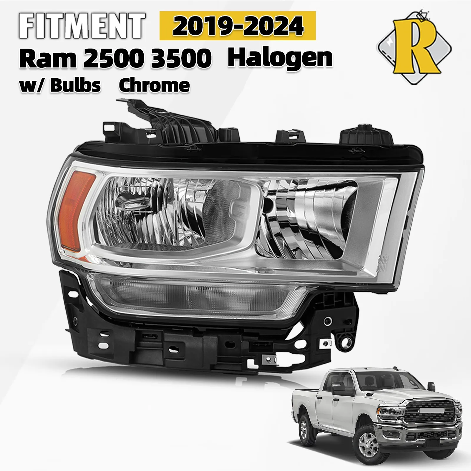 For 2019-2024 Ram 2500 3500 Halogen Chrome Headlight Assy Right Passenger Side
For 2019-2024 Ram 2500 3500 Halogen Chrome Headlight Assy Right Passenger Side